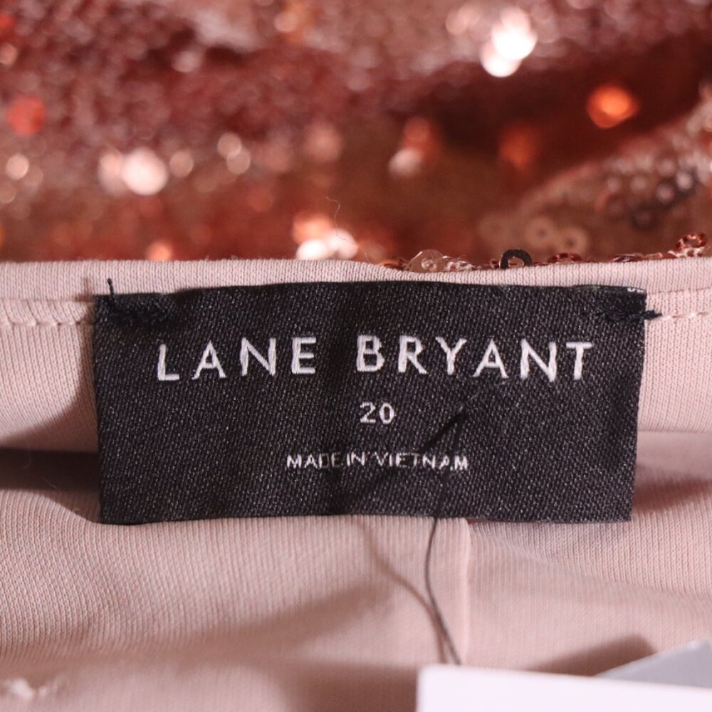 Lane Bryant Surplice Pleat-Waist Sequin Dress, rose gold champagne sequin, 20 - Picture 5 of 12